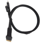 Slim SAS SFF-8654 8i to Dual Oculink SFF-8611 4i Server High-Speed Data Transfer Connection Cable, 0.5m