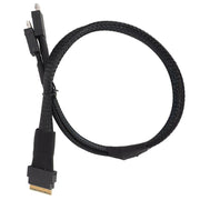 Slim SAS SFF-8654 8i to Dual Oculink SFF-8611 4i Server High-Speed Data Transfer Connection Cable, 0.5m
