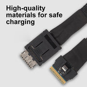 Slim SAS SFF-8654 8i to Dual Oculink SFF-8611 4i Server High-Speed Data Transfer Connection Cable, 0.5m