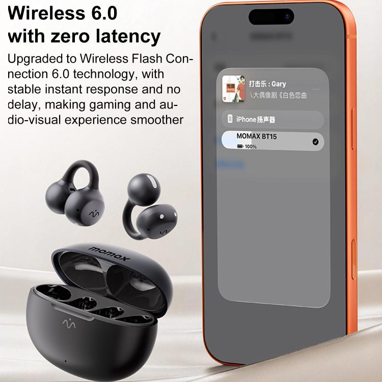 Auricolari wireless MOMAX Vibe Clip M.IN.D BT15 con clip, riduzione del rumore e Bluetooth 6.0