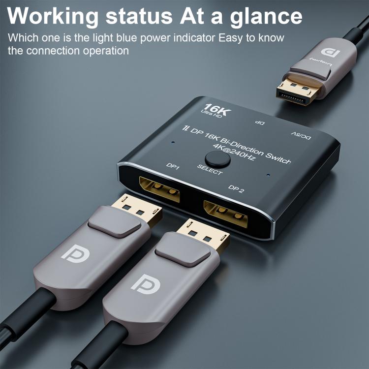 WG234 2 In 1 Outt DP 16K Bi-Direction Switcher Ultra-HD Video Converter