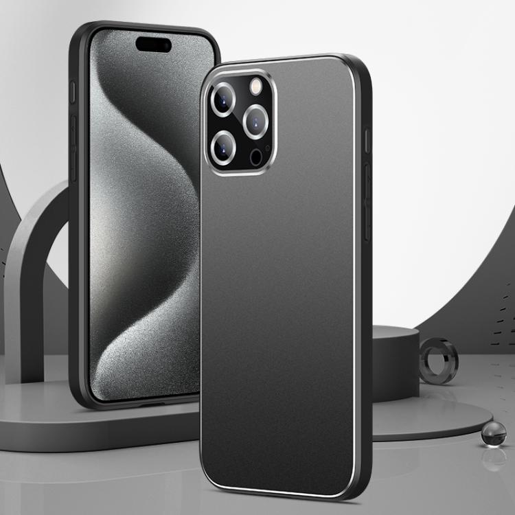 Custodia per telefono Golden Shield in metallo satinato con lente effetto pellicola., For iPhone 16 Pro Max, For iPhone 16 Pro, For iPhone 16, For iPhone 15 Pro Max, For iPhone 15 Pro, For iPhone 15, For iPhone 14, For iPhone 14 Pro