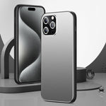 Custodia per telefono Golden Shield in metallo satinato con lente effetto pellicola., For iPhone 16 Pro Max, For iPhone 16 Pro, For iPhone 16, For iPhone 15 Pro Max, For iPhone 15 Pro, For iPhone 15, For iPhone 14, For iPhone 14 Pro