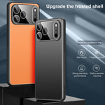 Custodia per telefono Golden Shield in metallo satinato con lente effetto pellicola., For iPhone 17 Pro Max, For iPhone 17 Pro, For iPhone 17, For iPhone Air