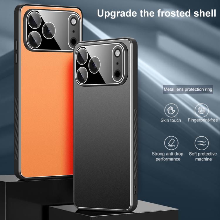 Custodia per telefono Golden Shield in metallo satinato con lente effetto pellicola., For iPhone 17 Pro Max, For iPhone 17 Pro, For iPhone 17, For iPhone Air