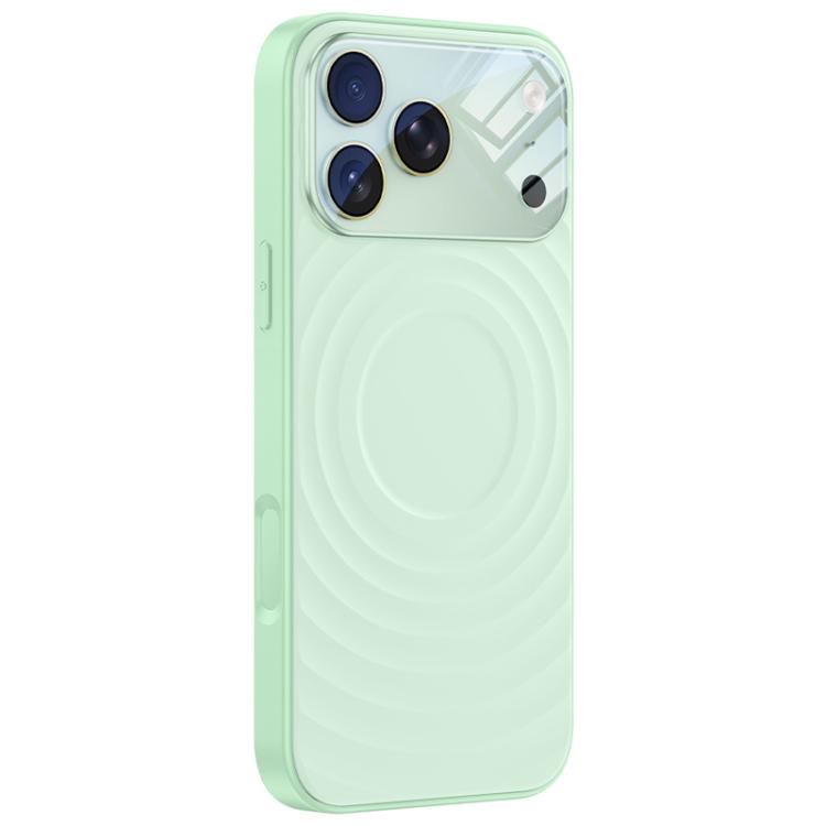 Custodia per telefono in silicone liquido con texture a onde per finestre di grandi dimensioni, For iPhone 17 Pro Max, For iPhone 17 Pro, For iPhone 17