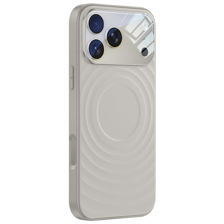 Custodia per telefono in silicone liquido con texture a onde per finestre di grandi dimensioni, For iPhone 17 Pro Max, For iPhone 17 Pro, For iPhone 17