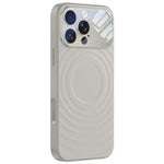 Custodia per telefono in silicone liquido con texture a onde per finestre di grandi dimensioni, For iPhone 16 Pro Max, For iPhone 16 Pro, For iPhone 16