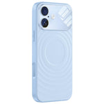 Custodia per telefono in silicone liquido con texture a onde per finestre di grandi dimensioni, For iPhone 16 Pro Max, For iPhone 16 Pro, For iPhone 16