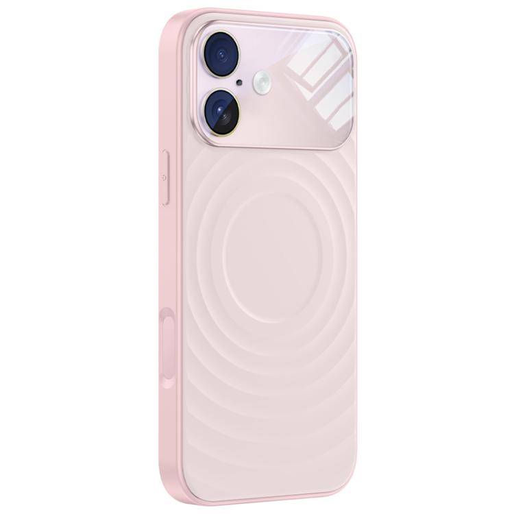 Custodia per telefono in silicone liquido con texture a onde per finestre di grandi dimensioni, For iPhone 16 Pro Max, For iPhone 16 Pro, For iPhone 16