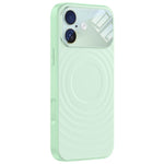 Custodia per telefono in silicone liquido con texture a onde per finestre di grandi dimensioni, For iPhone 16 Pro Max, For iPhone 16 Pro, For iPhone 16