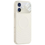Custodia per telefono in silicone liquido con texture a onde per finestre di grandi dimensioni, For iPhone 16 Pro Max, For iPhone 16 Pro, For iPhone 16