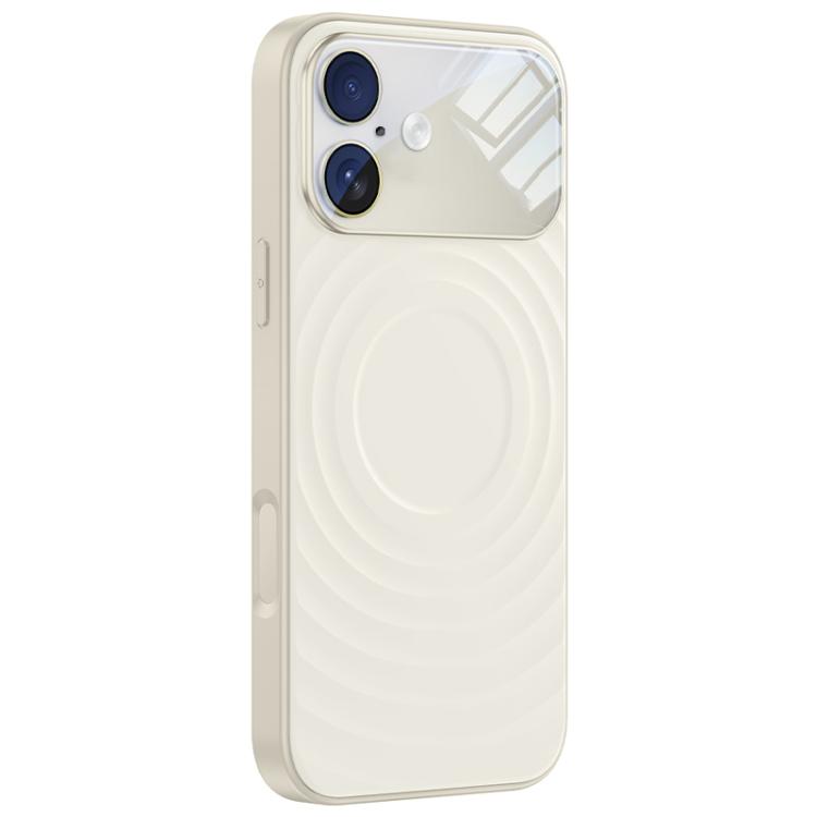 Custodia per telefono in silicone liquido con texture a onde per finestre di grandi dimensioni, For iPhone 16 Pro Max, For iPhone 16 Pro, For iPhone 16