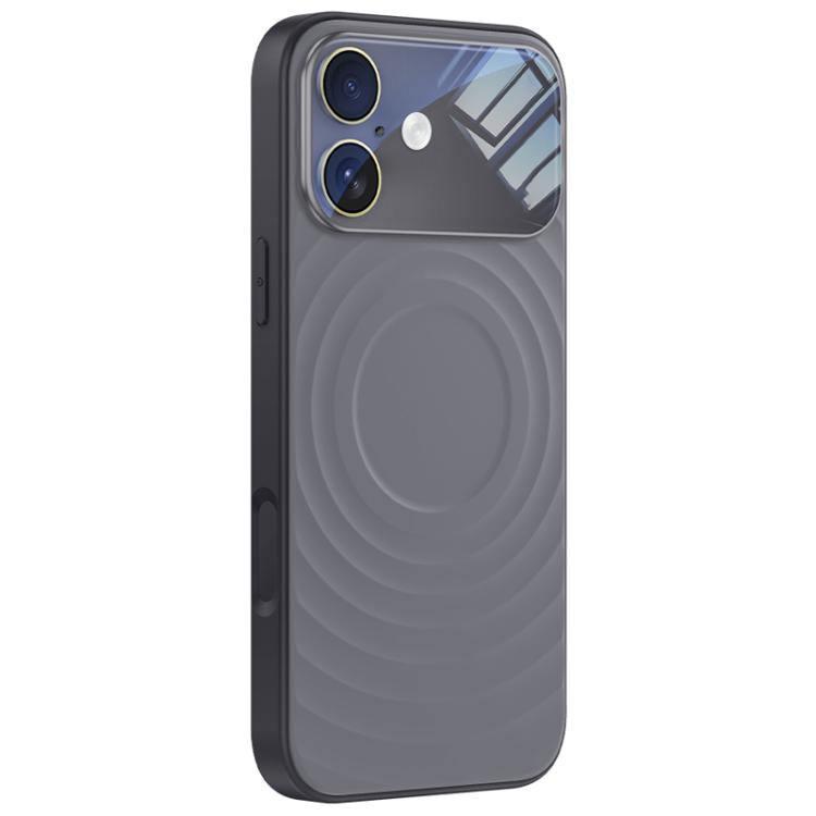 Custodia per telefono in silicone liquido con texture a onde per finestre di grandi dimensioni, For iPhone 16 Pro Max, For iPhone 16 Pro, For iPhone 16