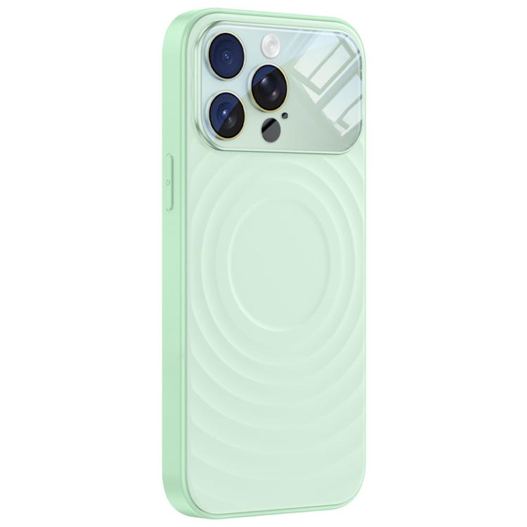 Custodia per telefono in silicone liquido con texture a onde per finestre di grandi dimensioni, For iPhone 15 Pro Max, For iPhone 15 Pro, For iPhone 15
