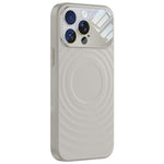 Custodia per telefono in silicone liquido con texture a onde per finestre di grandi dimensioni, For iPhone 15 Pro Max, For iPhone 15 Pro, For iPhone 15