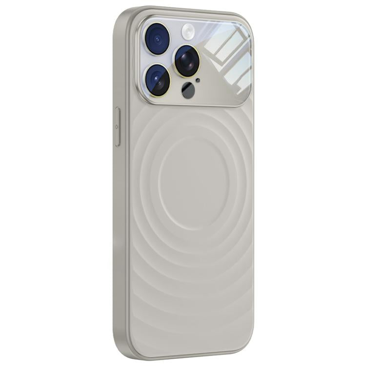 Custodia per telefono in silicone liquido con texture a onde per finestre di grandi dimensioni, For iPhone 15 Pro Max, For iPhone 15 Pro, For iPhone 15
