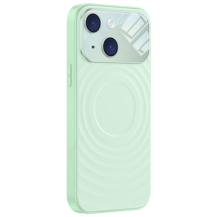 Custodia per telefono in silicone liquido con texture a onde per finestre di grandi dimensioni, For iPhone 15 Pro Max, For iPhone 15 Pro, For iPhone 15
