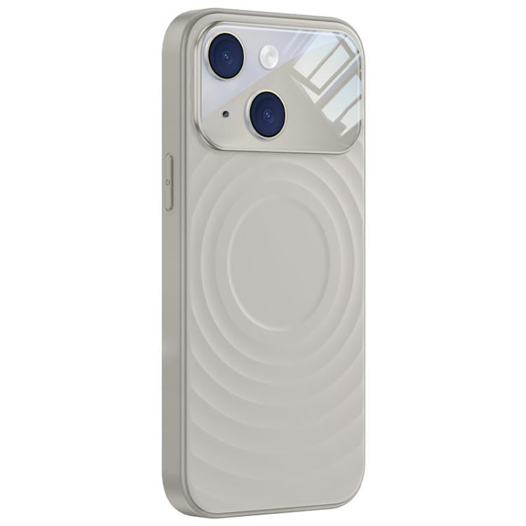 Custodia per telefono in silicone liquido con texture a onde per finestre di grandi dimensioni, For iPhone 15 Pro Max, For iPhone 15 Pro, For iPhone 15