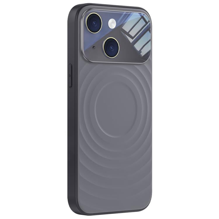 Custodia per telefono in silicone liquido con texture a onde per finestre di grandi dimensioni, For iPhone 15 Pro Max, For iPhone 15 Pro, For iPhone 15