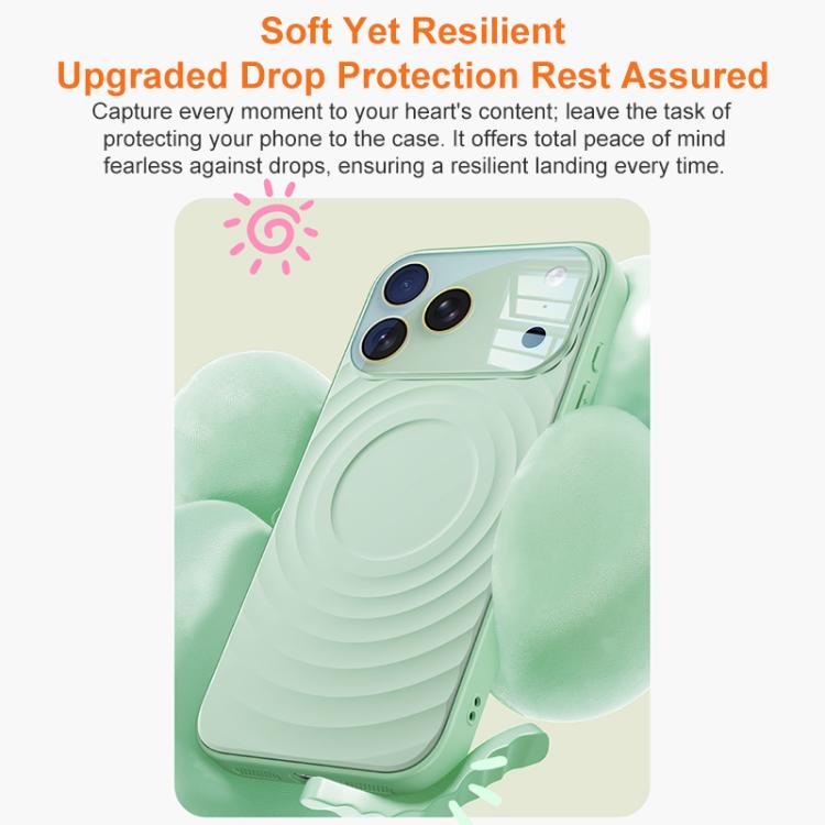 Custodia per telefono in silicone liquido con texture a onde per finestre di grandi dimensioni, For iPhone 15 Pro Max, For iPhone 15 Pro, For iPhone 15