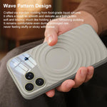 Custodia per telefono in silicone liquido con texture a onde per finestre di grandi dimensioni, For iPhone 15 Pro Max, For iPhone 15 Pro, For iPhone 15