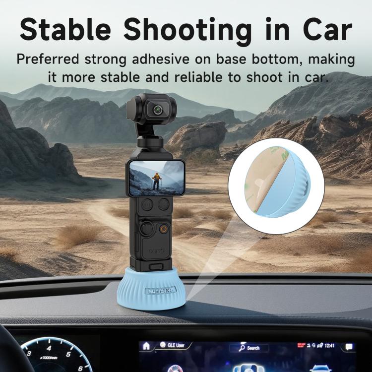 Per DJI Osmo Pocket 4 / 3 Sunnylife Base di supporto in silicone Base per console centrale auto Stabilizzatore da tavolo Supporto, Car Base, Tabletop Base