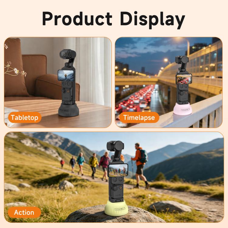 Per DJI Osmo Pocket 4 / 3 Sunnylife Base di supporto in silicone Base per console centrale auto Stabilizzatore da tavolo Supporto, Car Base, Tabletop Base
