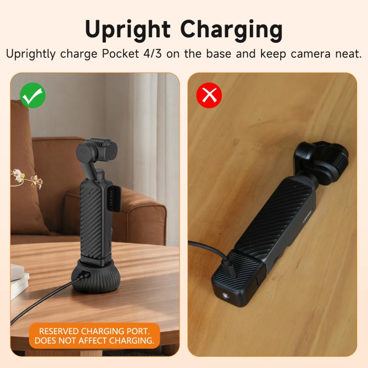Per DJI Osmo Pocket 4 / 3 Sunnylife Base di supporto in silicone Base per console centrale auto Stabilizzatore da tavolo Supporto, Car Base, Tabletop Base