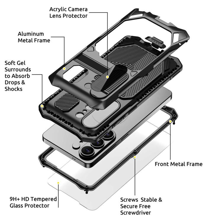 Custodia per telefono impermeabile IP65 con struttura in metallo rinforzato., For Samsung Galaxy S26 Ultra 5G