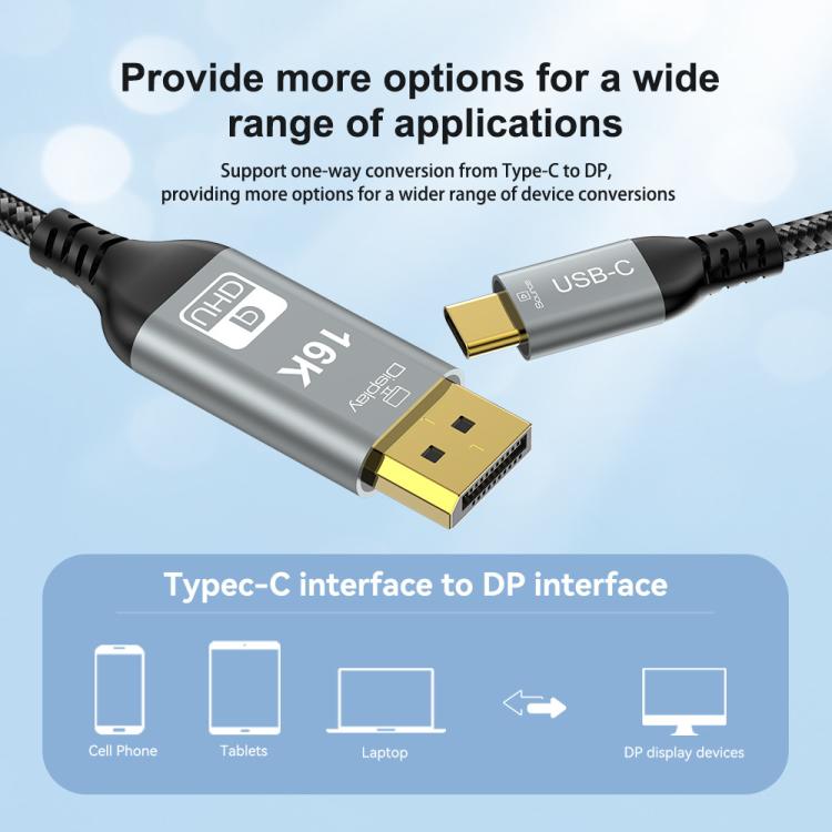 Cavo adattatore WG238 da USB/Type-C a DisplayPort 16K 60Hz HD, WG238
