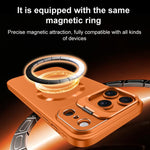 Custodia per telefono satinata con supporto magnetico invisibile a forma di U in tinta unita effetto cristallo di ghiaccio., For iPhone 17 Pro Max, For iPhone 17 Pro