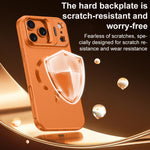 Custodia per telefono satinata con supporto magnetico invisibile a forma di U in tinta unita effetto cristallo di ghiaccio., For iPhone 17 Pro Max, For iPhone 17 Pro