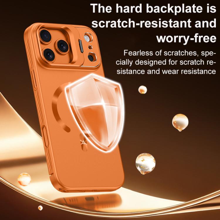 Custodia per telefono satinata con supporto magnetico invisibile a forma di U in tinta unita effetto cristallo di ghiaccio., For iPhone 17 Pro Max, For iPhone 17 Pro