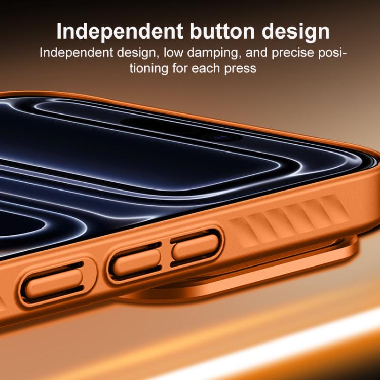 Custodia per telefono satinata con supporto magnetico invisibile a forma di U in tinta unita effetto cristallo di ghiaccio., For iPhone 17 Pro Max, For iPhone 17 Pro
