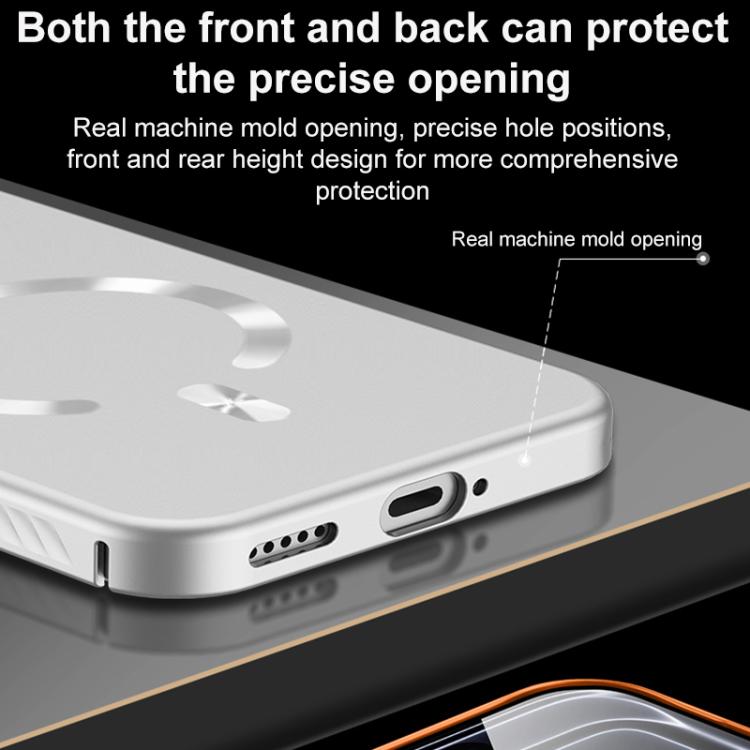 Custodia per telefono satinata con supporto magnetico invisibile a forma di U in tinta unita effetto cristallo di ghiaccio., For iPhone 17 Pro Max, For iPhone 17 Pro