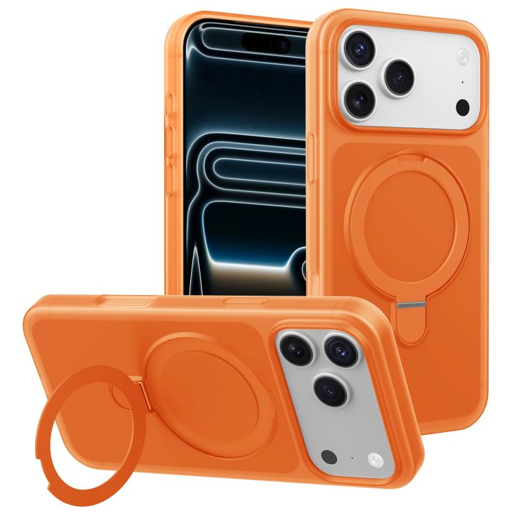 Custodia per telefono con supporto magnetico girevole e sensazione di pelle di gelato, For iPhone 17 Pro Max, For iPhone 17 Pro, For iPhone 17