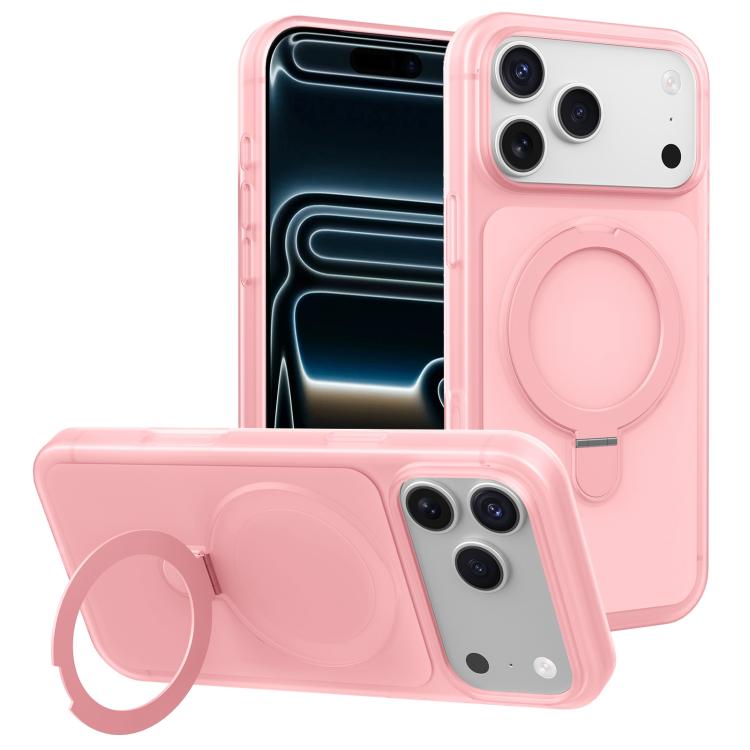 Custodia per telefono con supporto magnetico girevole e sensazione di pelle di gelato, For iPhone 17 Pro Max, For iPhone 17 Pro, For iPhone 17