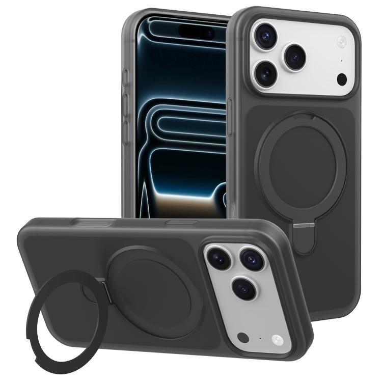 Custodia per telefono con supporto magnetico girevole e sensazione di pelle di gelato, For iPhone 17 Pro Max, For iPhone 17 Pro, For iPhone 17