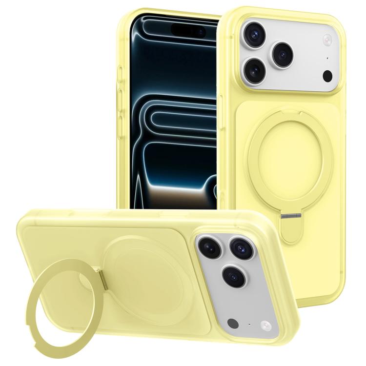 Custodia per telefono con supporto magnetico girevole e sensazione di pelle di gelato, For iPhone 17 Pro Max, For iPhone 17 Pro, For iPhone 17