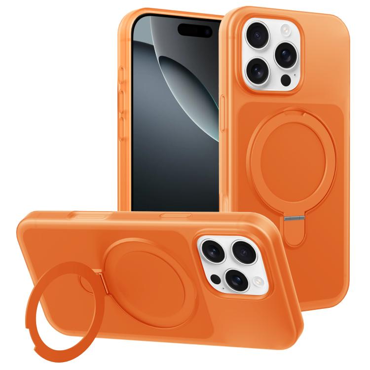 Custodia per telefono con supporto magnetico girevole e sensazione di pelle di gelato, For iPhone 16 Pro Max, For iPhone 16 Pro, For iPhone 16