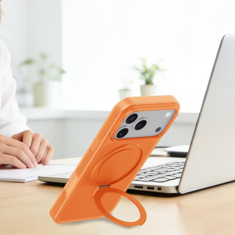Custodia per telefono con supporto magnetico girevole e sensazione di pelle di gelato, For iPhone 16 Pro Max, For iPhone 16 Pro, For iPhone 16