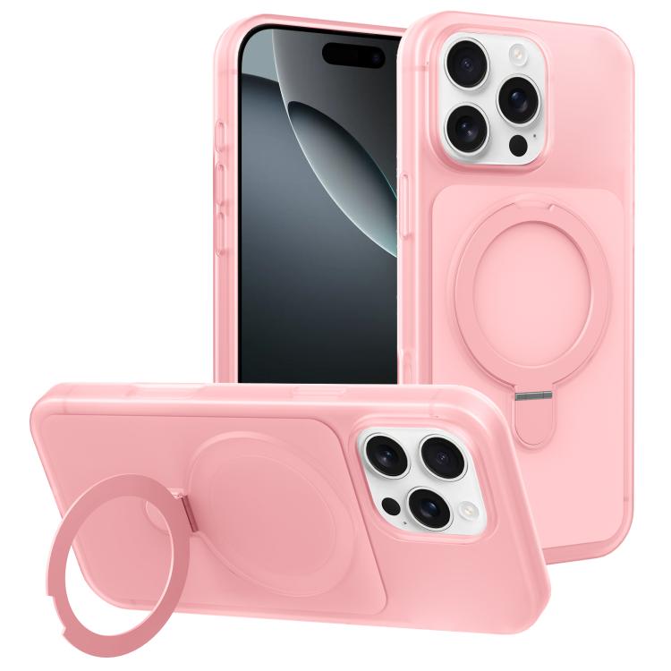 Custodia per telefono con supporto magnetico girevole e sensazione di pelle di gelato, For iPhone 16 Pro Max, For iPhone 16 Pro, For iPhone 16