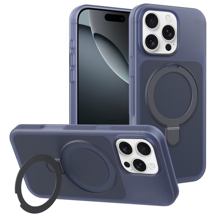 Custodia per telefono con supporto magnetico girevole e sensazione di pelle di gelato, For iPhone 16 Pro Max, For iPhone 16 Pro, For iPhone 16