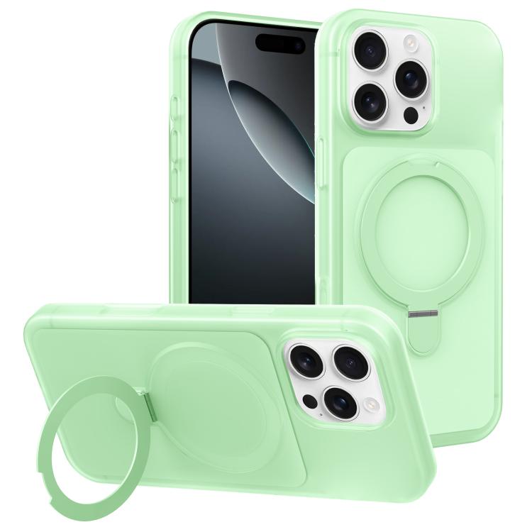 Custodia per telefono con supporto magnetico girevole e sensazione di pelle di gelato, For iPhone 16 Pro Max, For iPhone 16 Pro, For iPhone 16
