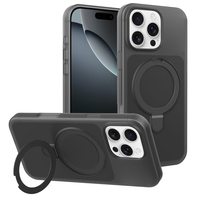 Custodia per telefono con supporto magnetico girevole e sensazione di pelle di gelato, For iPhone 16 Pro Max, For iPhone 16 Pro, For iPhone 16