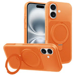 Custodia per telefono con supporto magnetico girevole e sensazione di pelle di gelato, For iPhone 16 Pro Max, For iPhone 16 Pro, For iPhone 16
