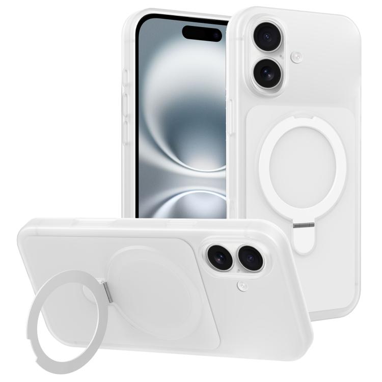Custodia per telefono con supporto magnetico girevole e sensazione di pelle di gelato, For iPhone 16 Pro Max, For iPhone 16 Pro, For iPhone 16