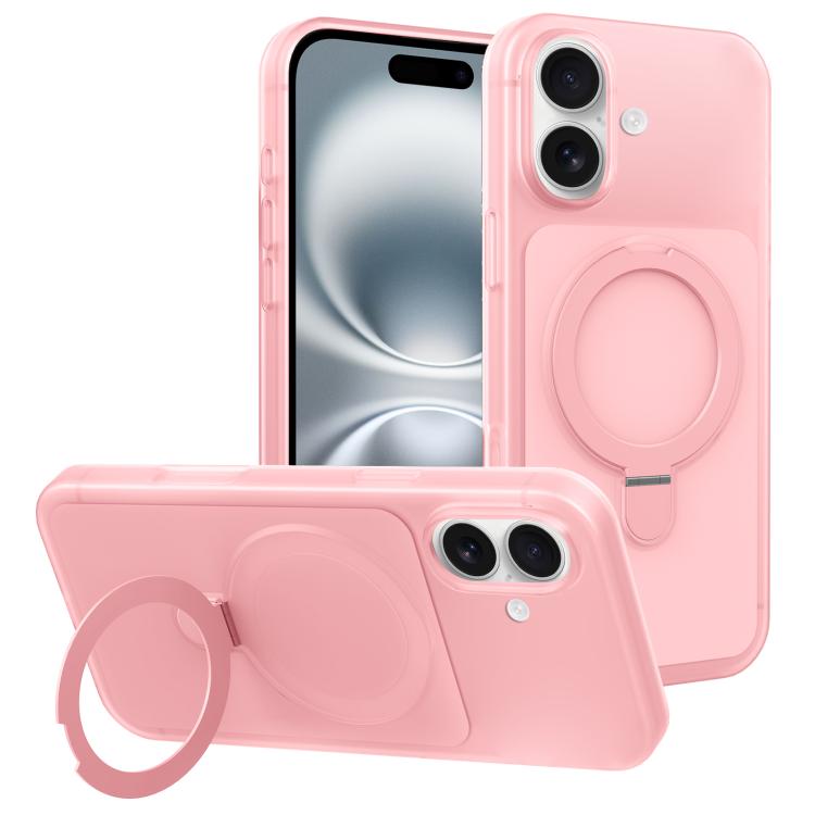 Custodia per telefono con supporto magnetico girevole e sensazione di pelle di gelato, For iPhone 16 Pro Max, For iPhone 16 Pro, For iPhone 16