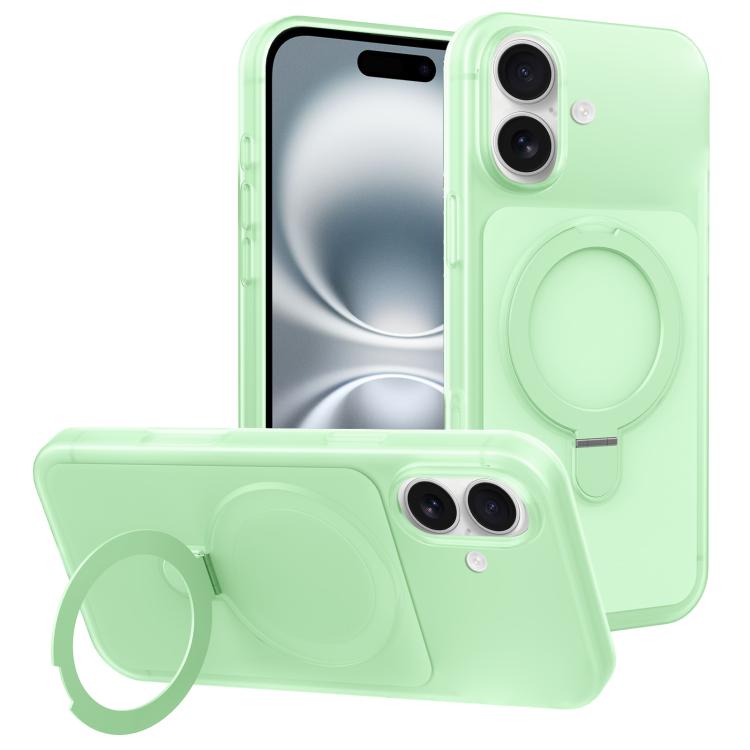 Custodia per telefono con supporto magnetico girevole e sensazione di pelle di gelato, For iPhone 16 Pro Max, For iPhone 16 Pro, For iPhone 16